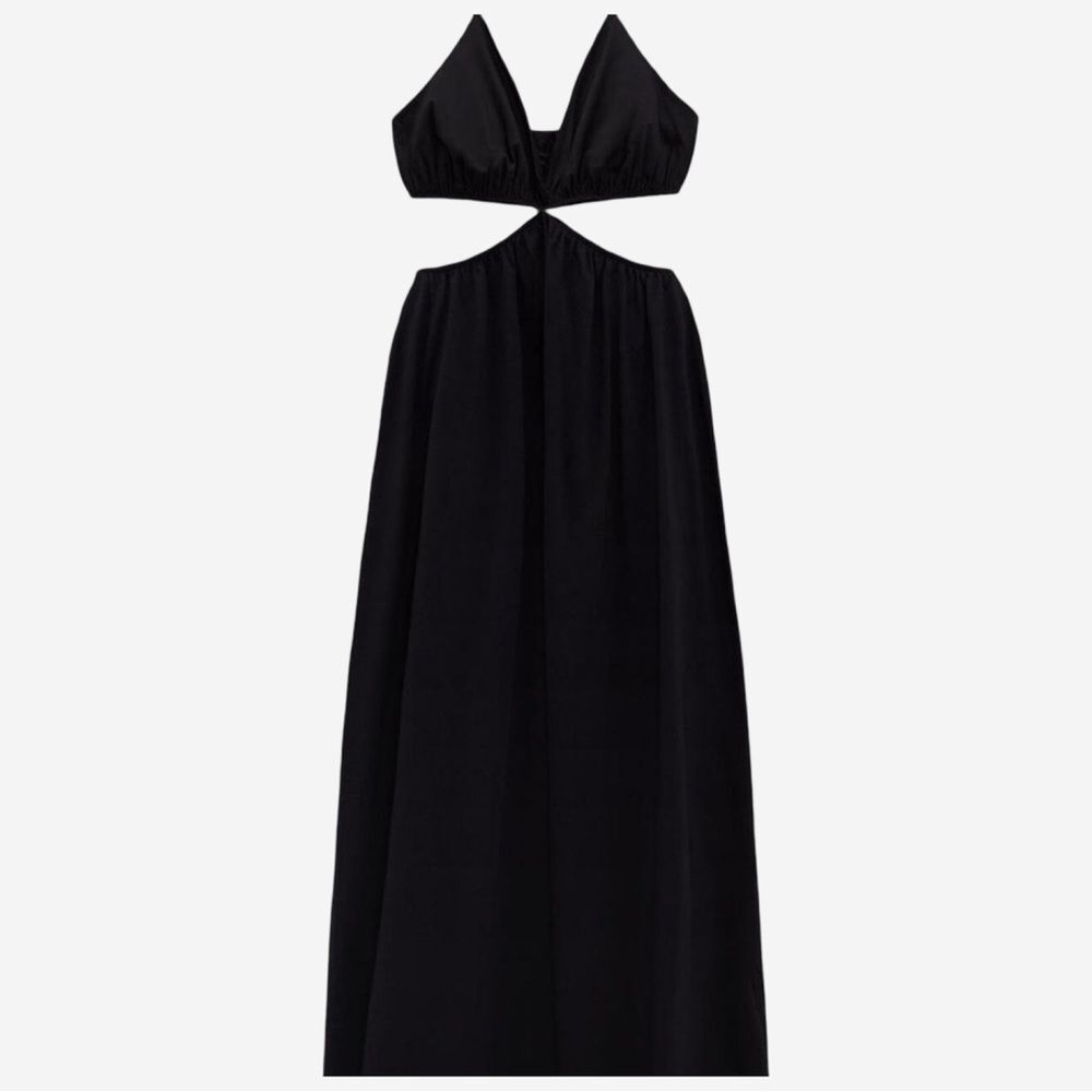 Zara Halter Cutout Open Back Maxi Dress in Black | Medium - Picture 2 of 7